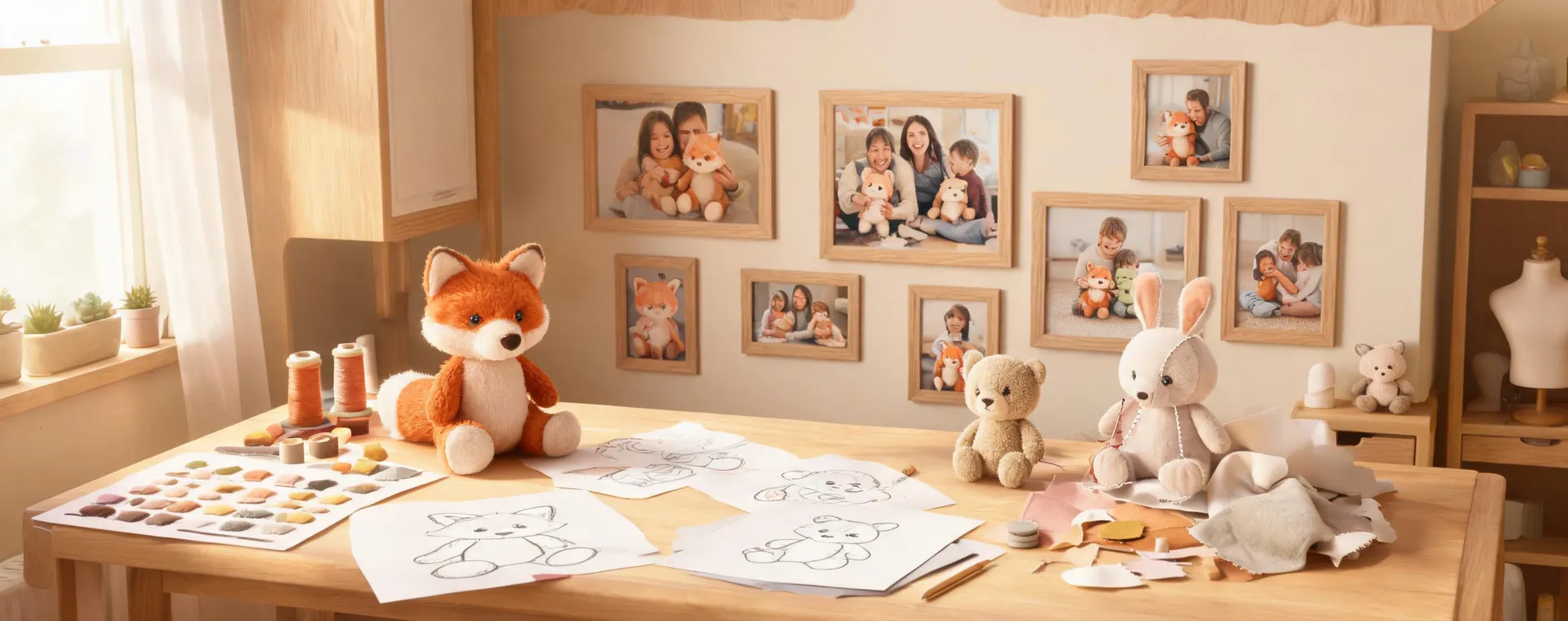 Schleich inspired toy workshop and family play scene