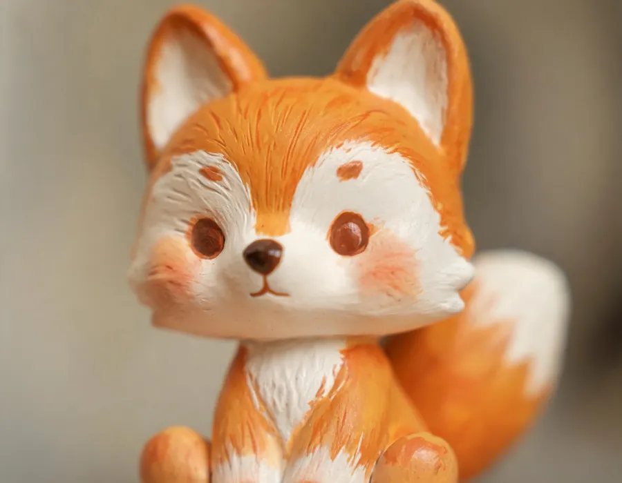 Close-up of toy figure painted details