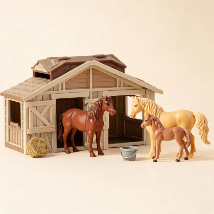 Horse toys and stable playset